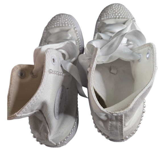 Custom crafted women's Converse shoes. Size 9.  For a wedding or special event. - Picture 5 of 7